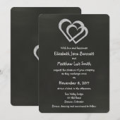 Chalkboard Heart Wedding Invitation Kaart (Voorkant / Achterkant)
