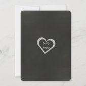 Chalkboard Heart Wedding Invitation Kaart (Achterkant)