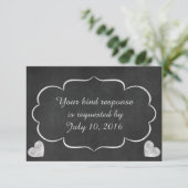  Chalkboard Heart Wedding RSVP (Staand voorkant)