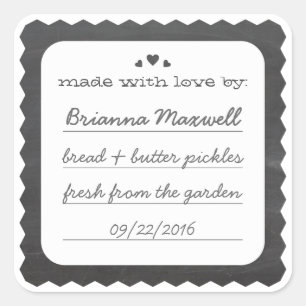 Chalkboard Hearts Alimentation Étiquette cadeau Au