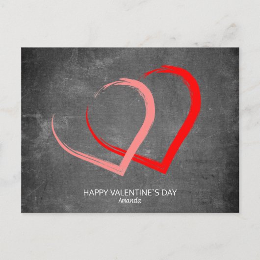 Chalkboard Hearts Custom Modern Valentijn's Day Feestdagenkaart (Voorkant)