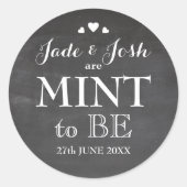 Chalkboard Hearts Mariage Mint Favoriser Sticker (Devant)