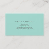 Chalkboard Hello Cartes de visite / Aqua (Dos)