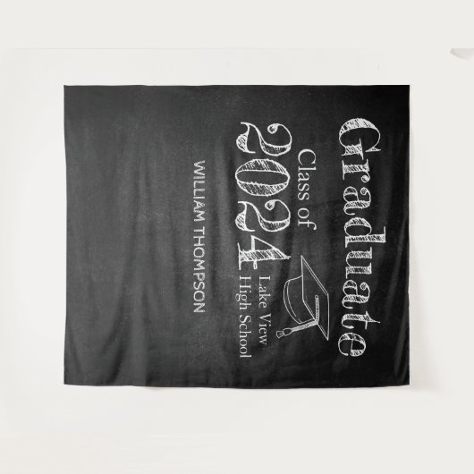 Chalkboard High School Photo Afstuderen Backdrop Wandkleed (Voorkant (horizontaal))