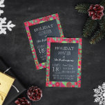 Chalkboard Holiday Quilt Party Invitation<br><div class="desc">Cette décontractée invitation chic est parfaite pour toutes les occasions de vacances. Chaque élément est entièrement personnalisable pour dire exactement ce que vous voulez. Idéal pour une fête de Noël,  une fête de vacances,  un échange de cadeaux ou un thé de vacances.</div>