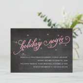 Chalkboard Holiday Soirée kerstparty Invite Kaart (Staand voorkant)