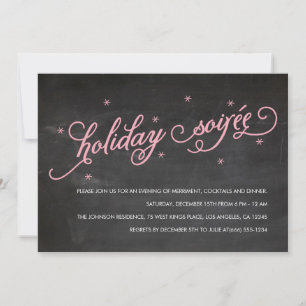 Chalkboard Holiday Soirée kerstparty Invite Kaart