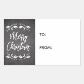 Chalkboard Holly Joyeux Étiquette cadeau de Noël (Devant)