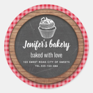 Chalkboard Homemade cupcakes en behandelt Klassiek Ronde Sticker