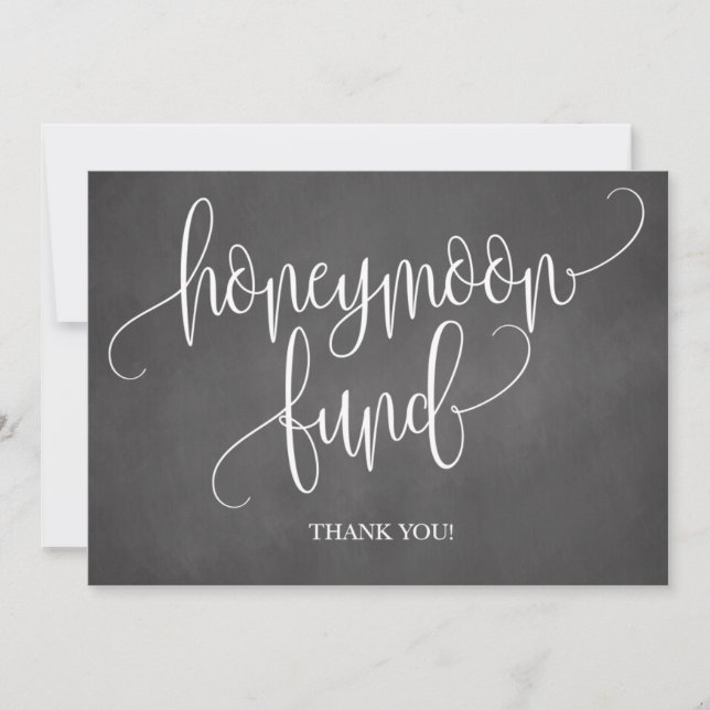 Chalkboard Honeymoon Fund Wedding Sign (Voorkant)
