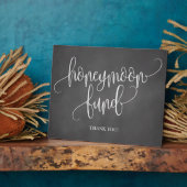 Chalkboard Honeymoon Fund Wedding Sign Fotoplaat (Zijkant)