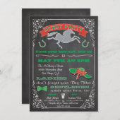 Chalkboard Horse Racing Derby Party uitnodiging (Voorkant / Achterkant)