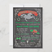 Chalkboard Horse Racing Derby Party uitnodiging (Voorkant)