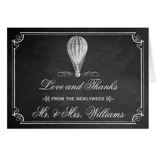 Chalkboard Hot Air Balloon Collection Mariage (Devant Horizontal)