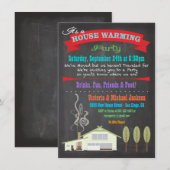 Chalkboard House Warming Party Invitations (Devant / Derrière)