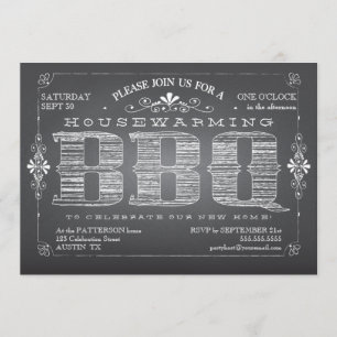  Chalkboard Housewarming BBQ Uitnodiging