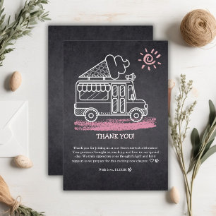 Chalkboard Ice Cream Truck Baby shower Bedankkaart