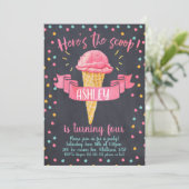 Chalkboard Ice-Cream verjaardagsuitnodiging Kaart (Staand voorkant)