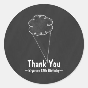 Chalkboard Ijsje Verjaardagsfeestje Favor Sticker