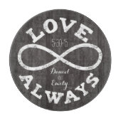 Chalkboard Infinity Love Wedding Date en Names Snijplank (Voorkant)