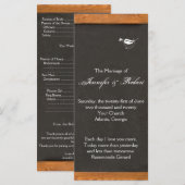 Chalkboard Inséparable Wedding Programme (Devant / Derrière)