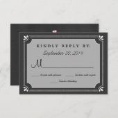 Chalkboard Inséparables mariage RSVP (Devant / Derrière)