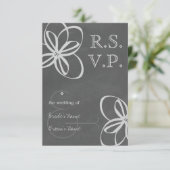 Chalkboard Inspiré Floral Moderne Mariage RSVP (Debout devant)