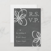 Chalkboard Inspiré Floral Moderne Mariage RSVP (Devant / Derrière)