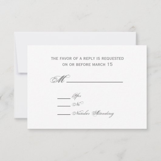 Chalkboard Inspiré Mariage RSVP (Dos)