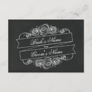 Chalkboard Inspiré Rose Bannière Mariage RSVP