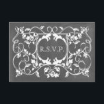 Chalkboard Inspiré Rose mariage RSVP<br><div class="desc">Un rsvp de mariage avec un design inspiré du tableau noir avec des roses. Personnalisez le texte à l'arrière.</div>