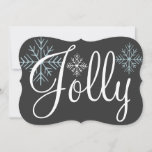 Chalkboard Jolly Invitations<br><div class="desc">Une palette de couleurs chalkboard et des flocons de neige décorent ces invitations de vacances Jolly. Utilisez ces invitations festives pour une fête de Noël, une fête de Noël, une fête de bureau, une fête de Noël de bureau, un dîner de Noël, une maison ouverte, un échange de cookies, etc......</div>