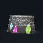 Chalkboard Joyeux Noël Famille Carte photo<br><div class="desc">Filigree esthétique Rétro Lime Vert rose et bleu Ornements sur Chalkboard Typographie Carte photo de Noël</div>