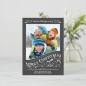 Chalkboard Joyeux Noël photo carte plat (Debout devant)