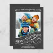 Chalkboard Joyeux Noël photo carte plat (Devant / Derrière)