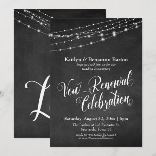 Chalkboard Jubileum Vow Renewal Celebration Kaart