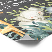 Chalkboard Jungle Animals Baby shower Affiche de b (Coin)