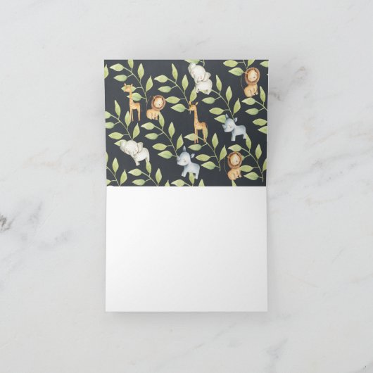 Chalkboard Jungle Baby shower Merci Note (Intérieur)