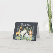 Chalkboard Jungle Baby shower Merci Note (Devant)
