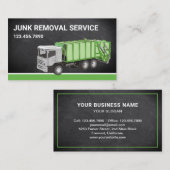 Chalkboard Junk Removal Service Garbage Truck Visitekaartje (Voorkant / Achterkant)