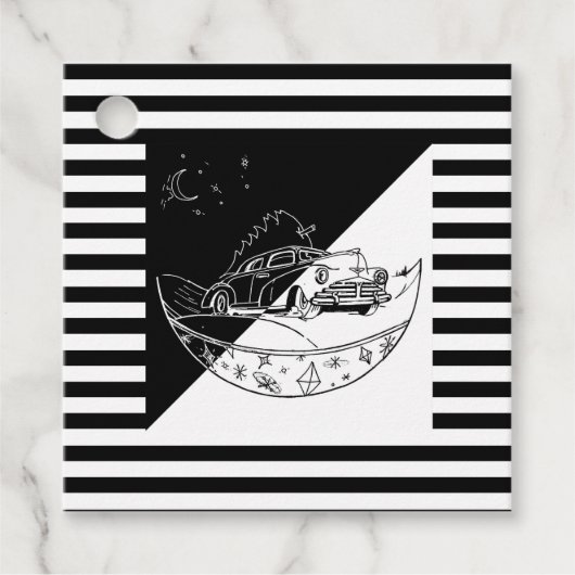 Chalkboard kerstauto bedankjes labels (Voorkant)