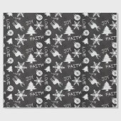 Chalkboard-kerstfeestdag Cadeaupapier (Vlak)