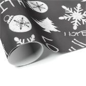 Chalkboard-kerstfeestdag Cadeaupapier (Rol Hoek)