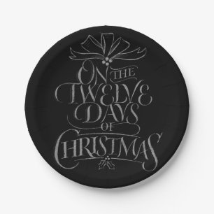 Chalkboard kerstkalligrafie met brieftering Chalk Papieren Bordje