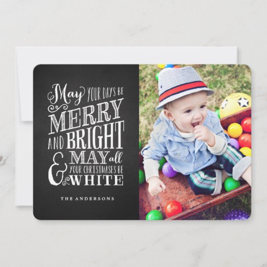 Chalkboard Kerstmis Feestdagenkaart (Voorkant)