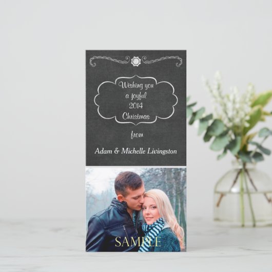 Chalkboard Kerstmis Feestdagenkaart (Staand voorkant)