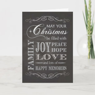 Chalkboard - Kerstmis gevuld met vreugde Vrede Hoo Feestdagen Kaart