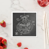 Chalkboard kerstvakantie Ornament servetten (Insitu)