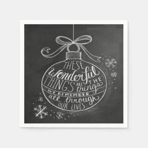 Chalkboard kerstvakantie Ornament servetten