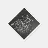Chalkboard kerstvakantie Ornament servetten (Hoek)